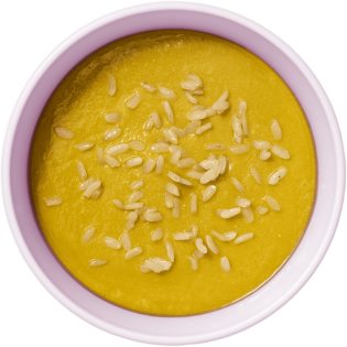 Verduras con lomo de cerdo y garbanzos + granitos de arroz