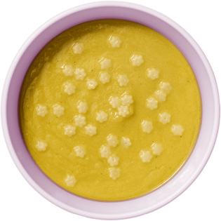 Verduras con merluza y garbanzos + estrellitas